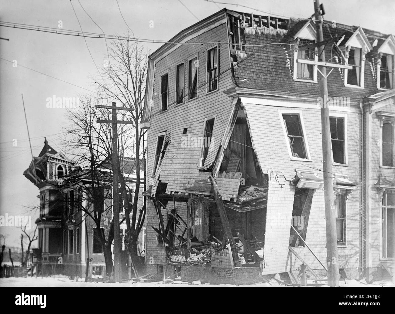 1917 photo postcard of soldiers at building destroyed in Halifax explosion 1917 photo postcard of soldiers at building destroyed in Halifax explosion