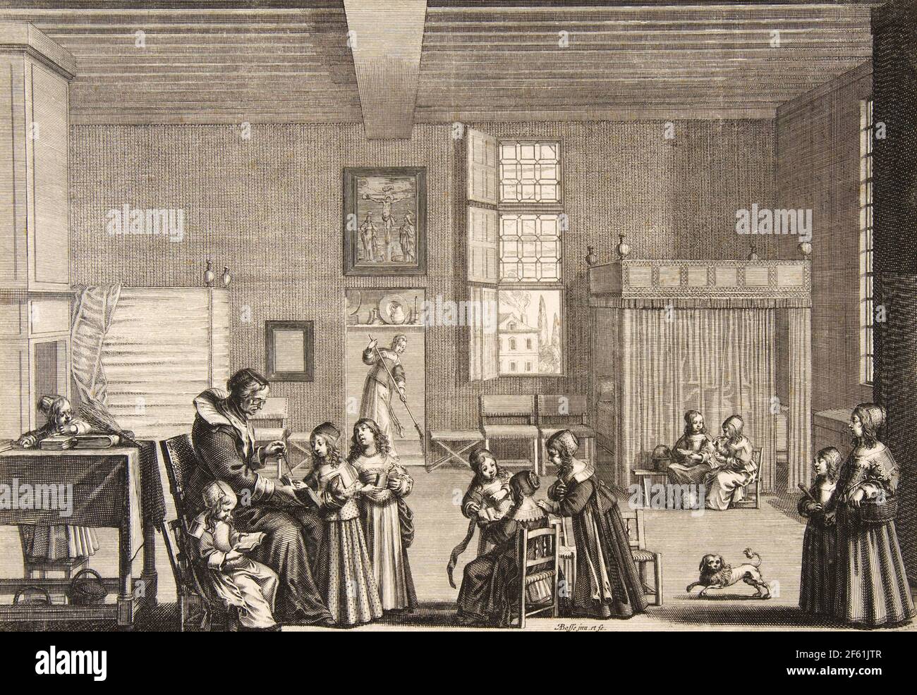 School for Girls, 1638 Stock Photo - Alamy