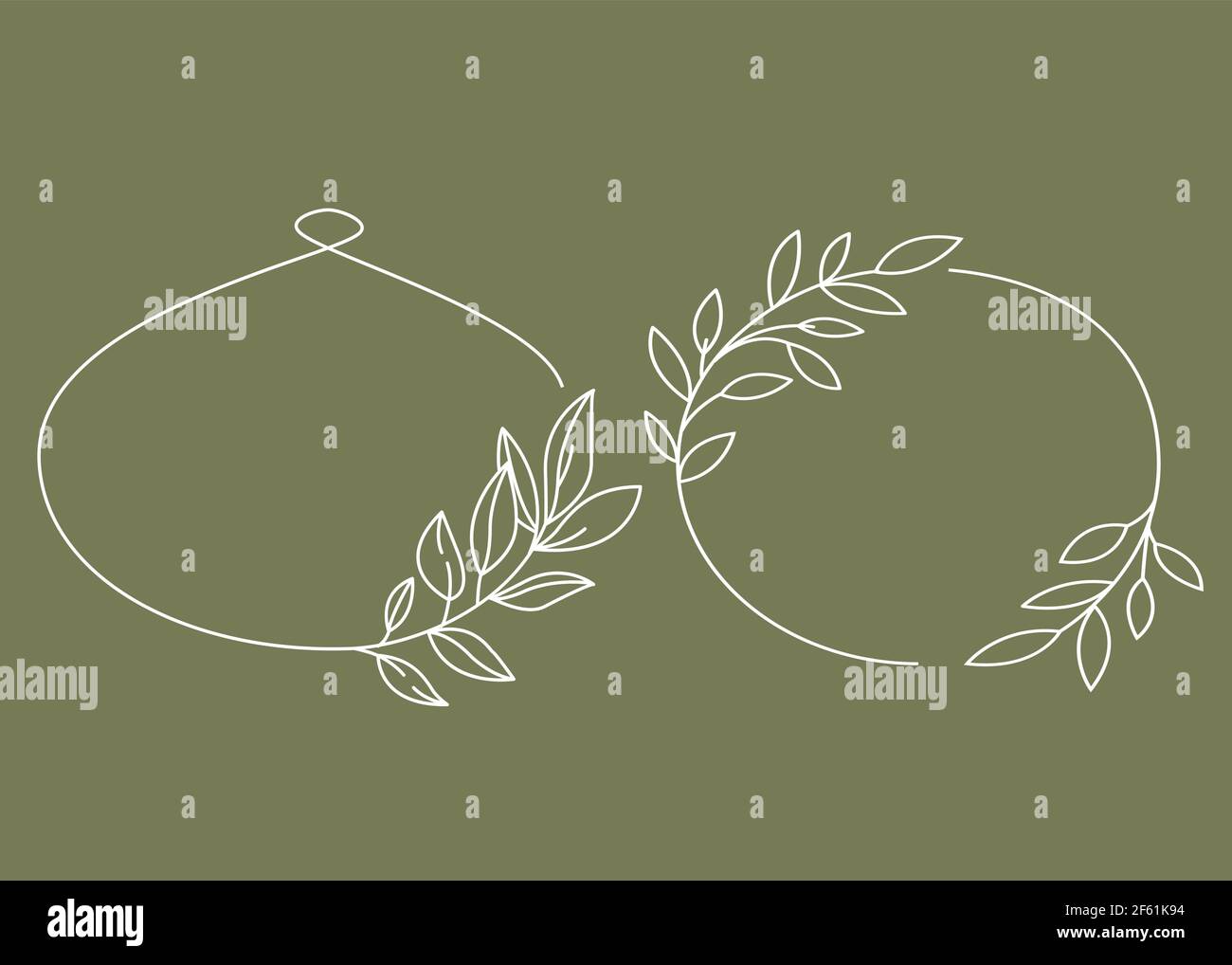 vector logo elements, geometric floral frames,eps Stock Vector