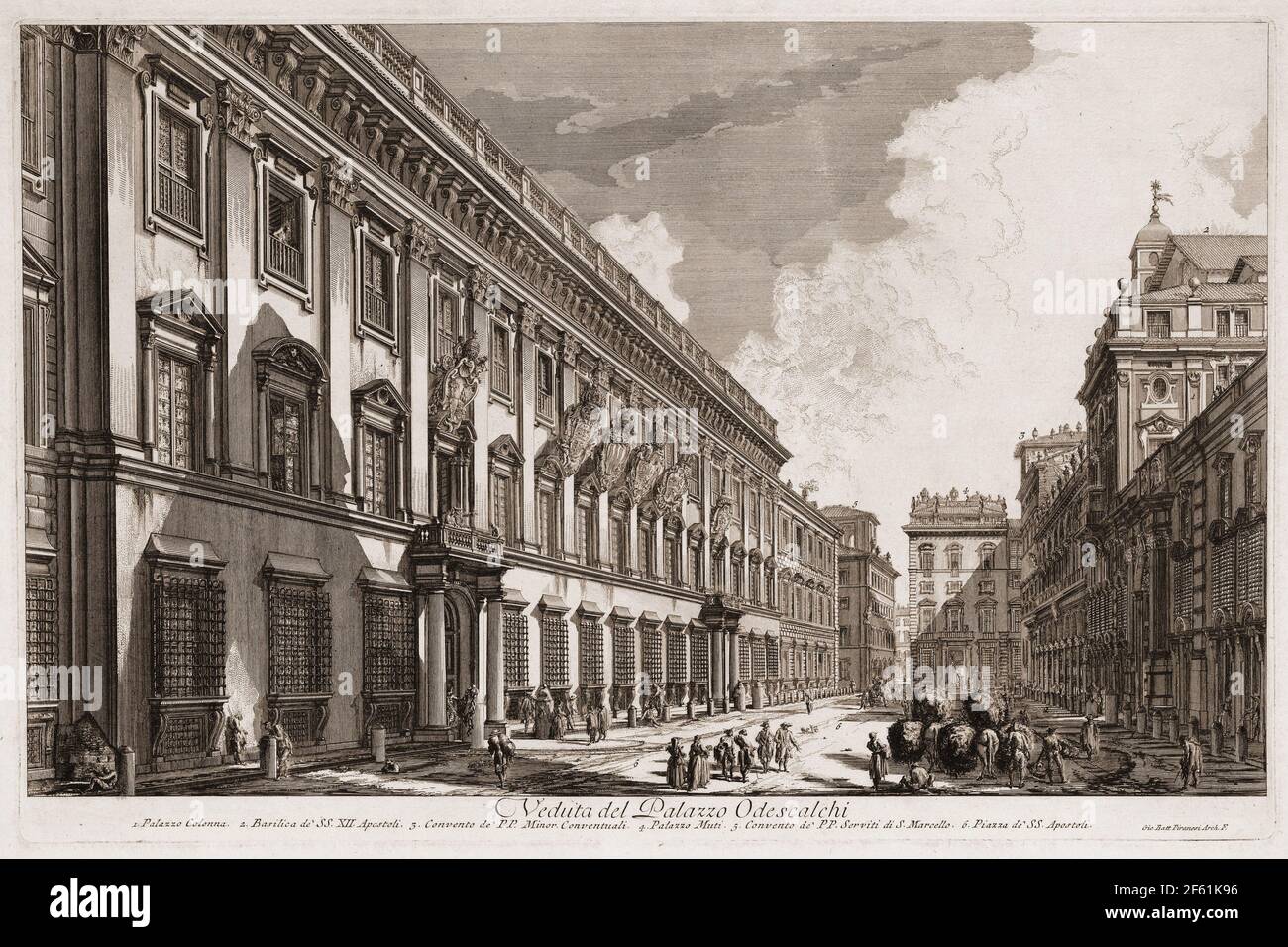 Palazzo Odeschali, Rome, Piranesi, 1753 Stock Photo