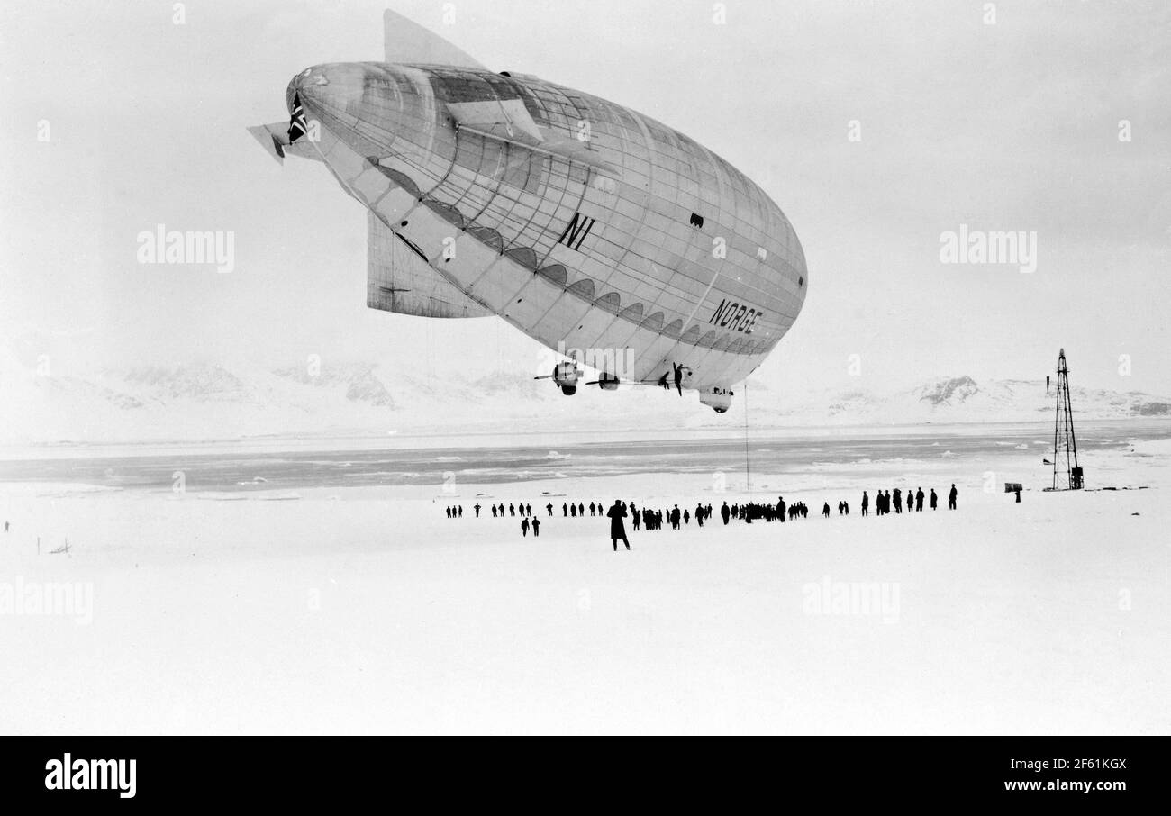 Airship Norge, First to Reach North Pole Stock Photo