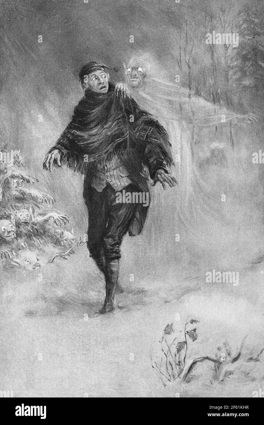 Ghost, Legend of Sleepy Hollow, Illustration Stock Photo