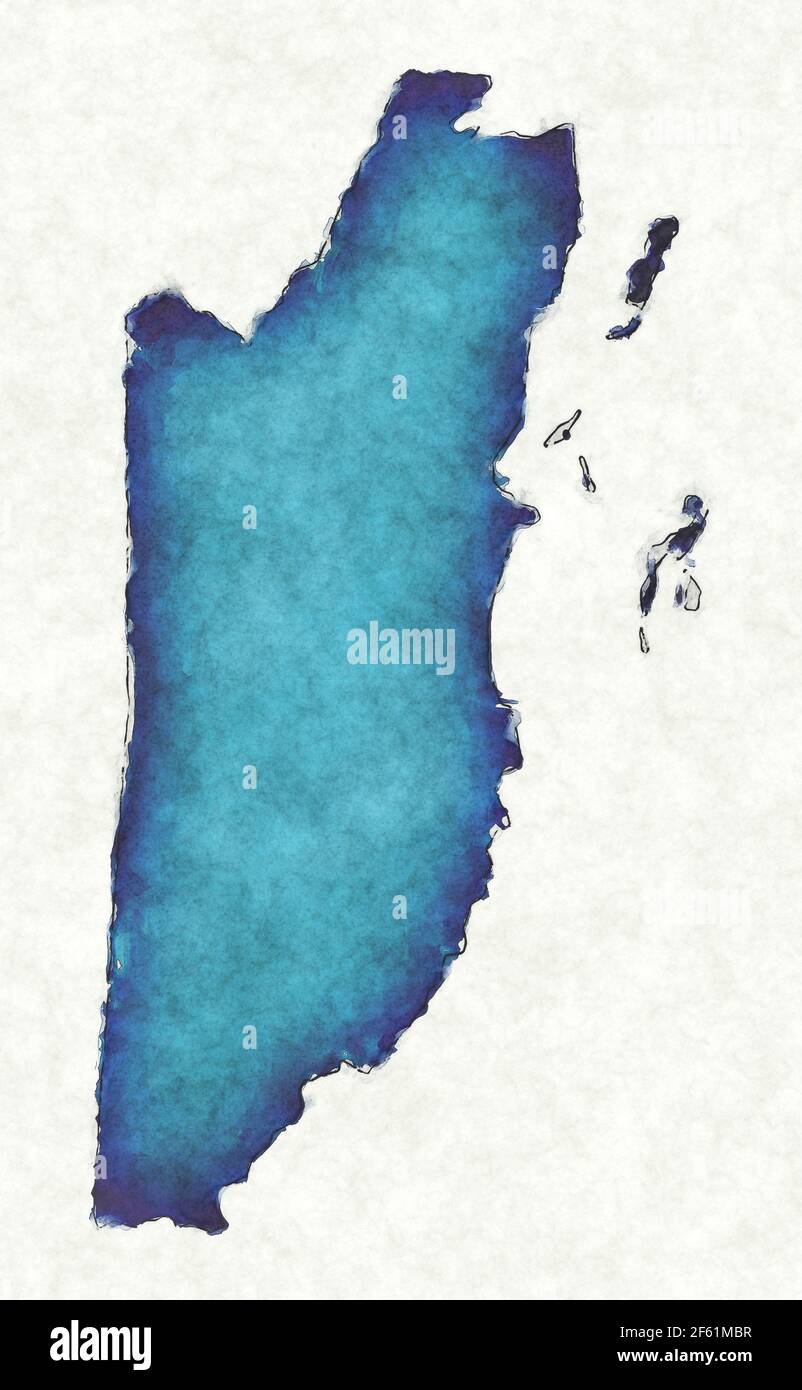 Belize map with drawn lines and blue watercolor illustration Stock ...