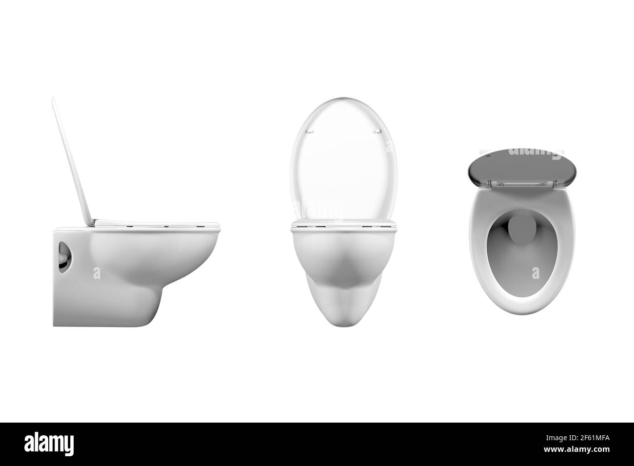 Toilet bowl mockup isolated on a white background - 3d render Stock ...