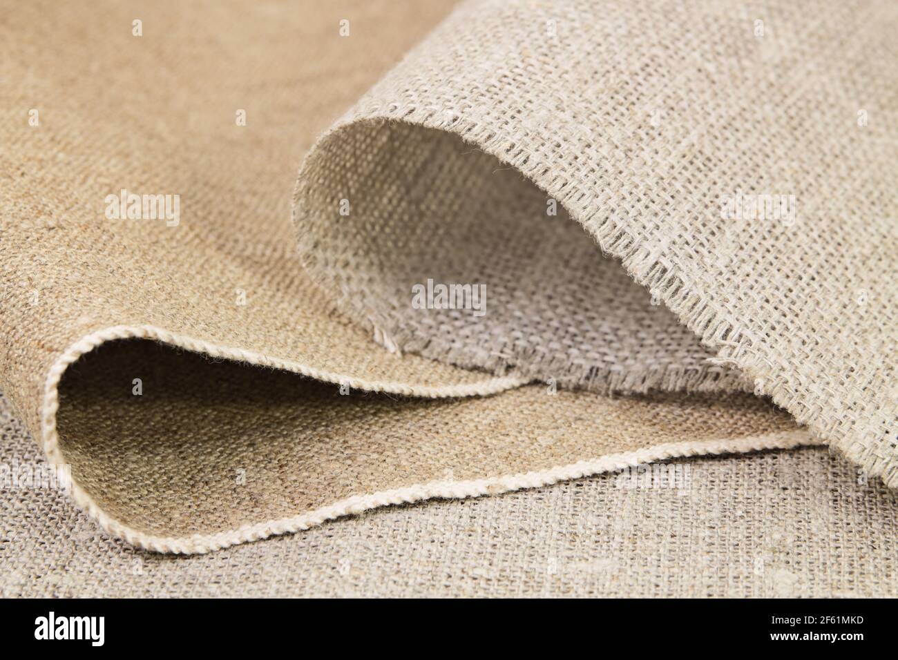 Folds of gray cotton and flax clothes Stock Photo