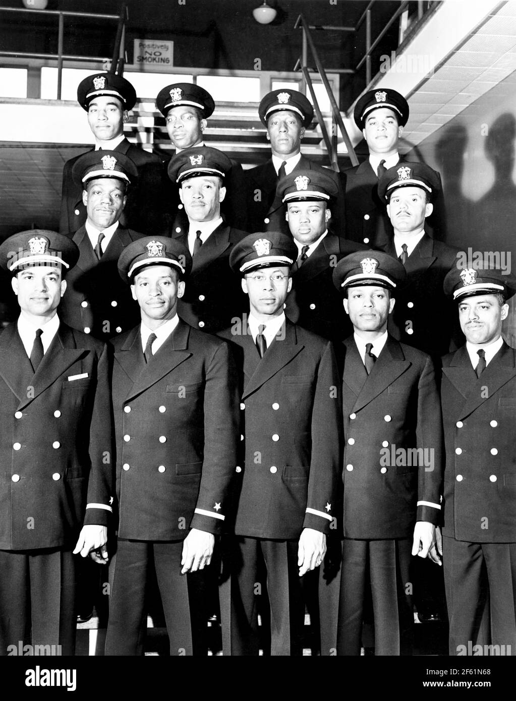 WWII, The Golden Thirteen, First Black US Navy Officers, 1944 Stock Photo