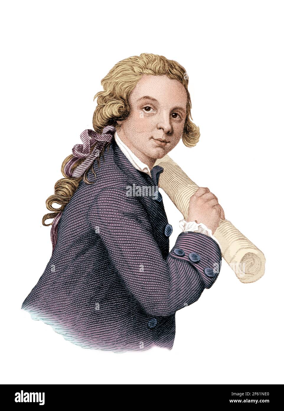 Young Wolfgang Amadeus Mozart, Austrian Composer Stock Photo