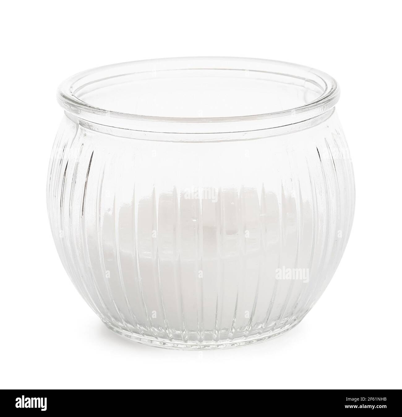 Candle in stylish holder on white background Stock Photo - Alamy