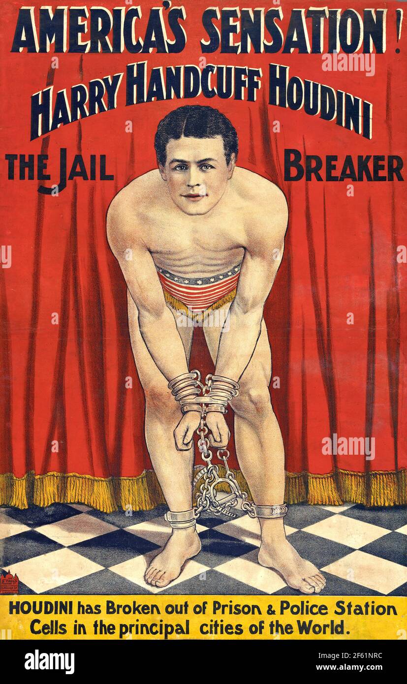 Harry Houdini, Jail Breaker, 1900 Stock Photo
