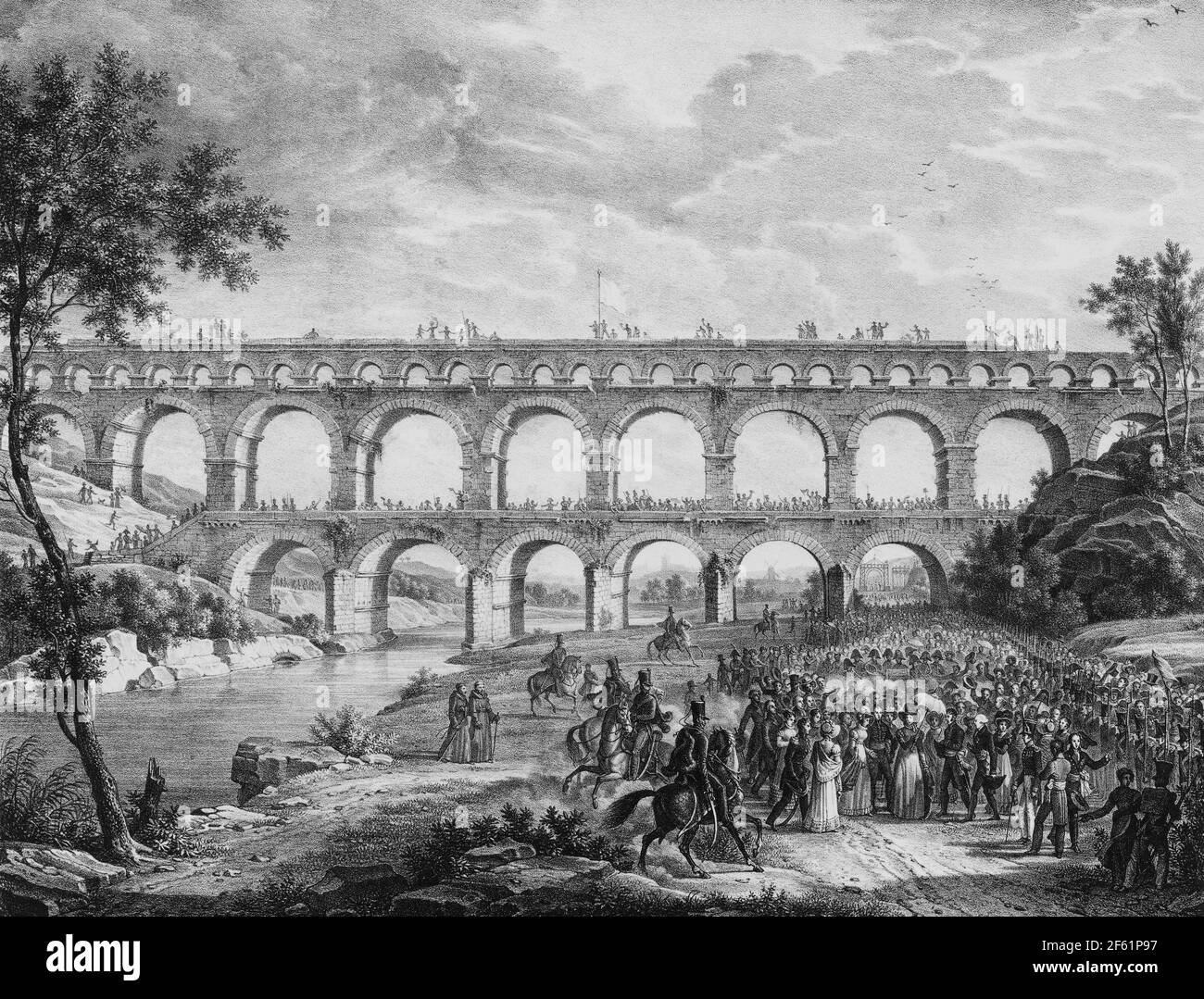 Pont du Gard, Ancient Roman Aqueduct Stock Photo