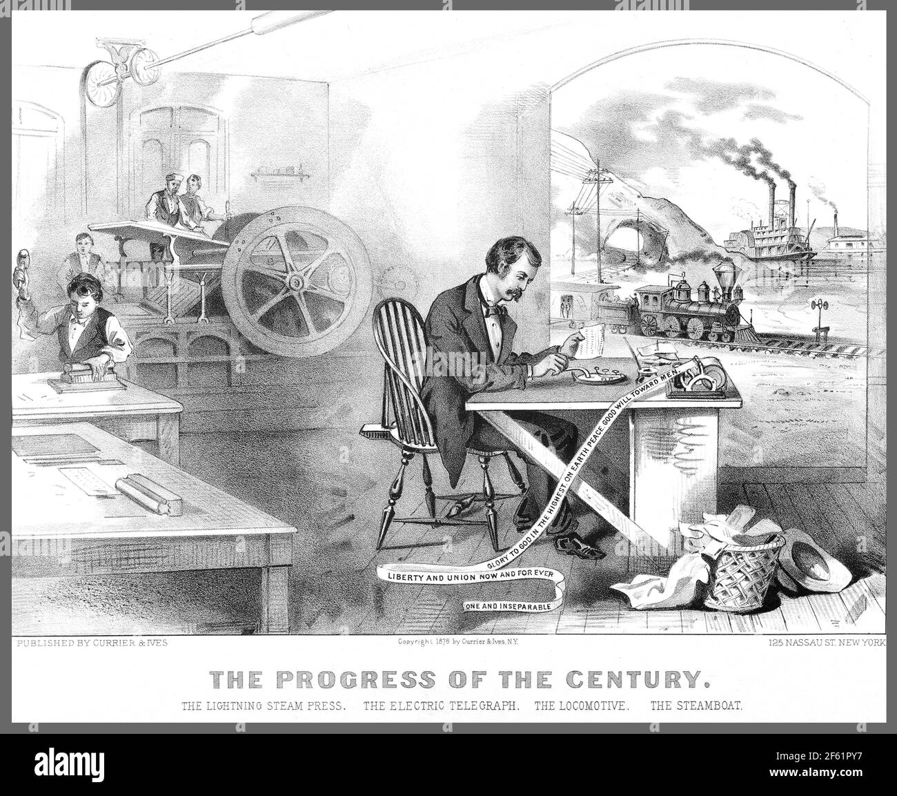 The Progress of the Century, 1876 Stock Photo