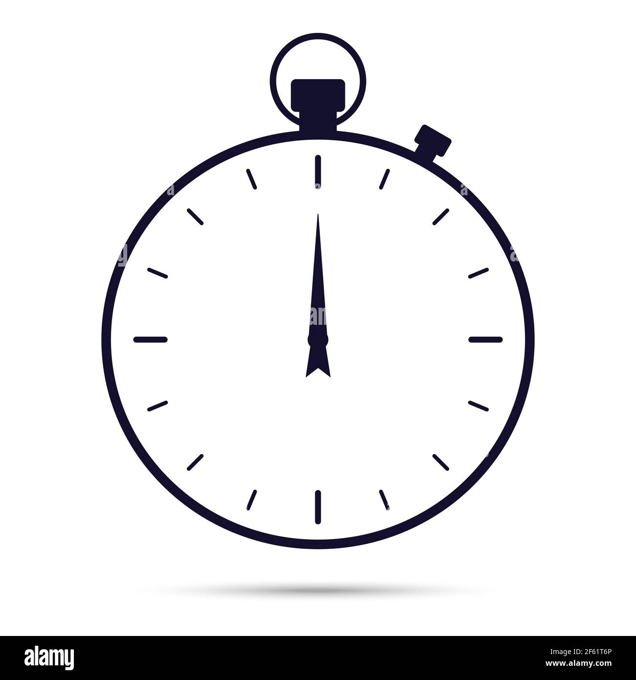 Stopwatch icon. Dark color isolated on white background. Flat style ...