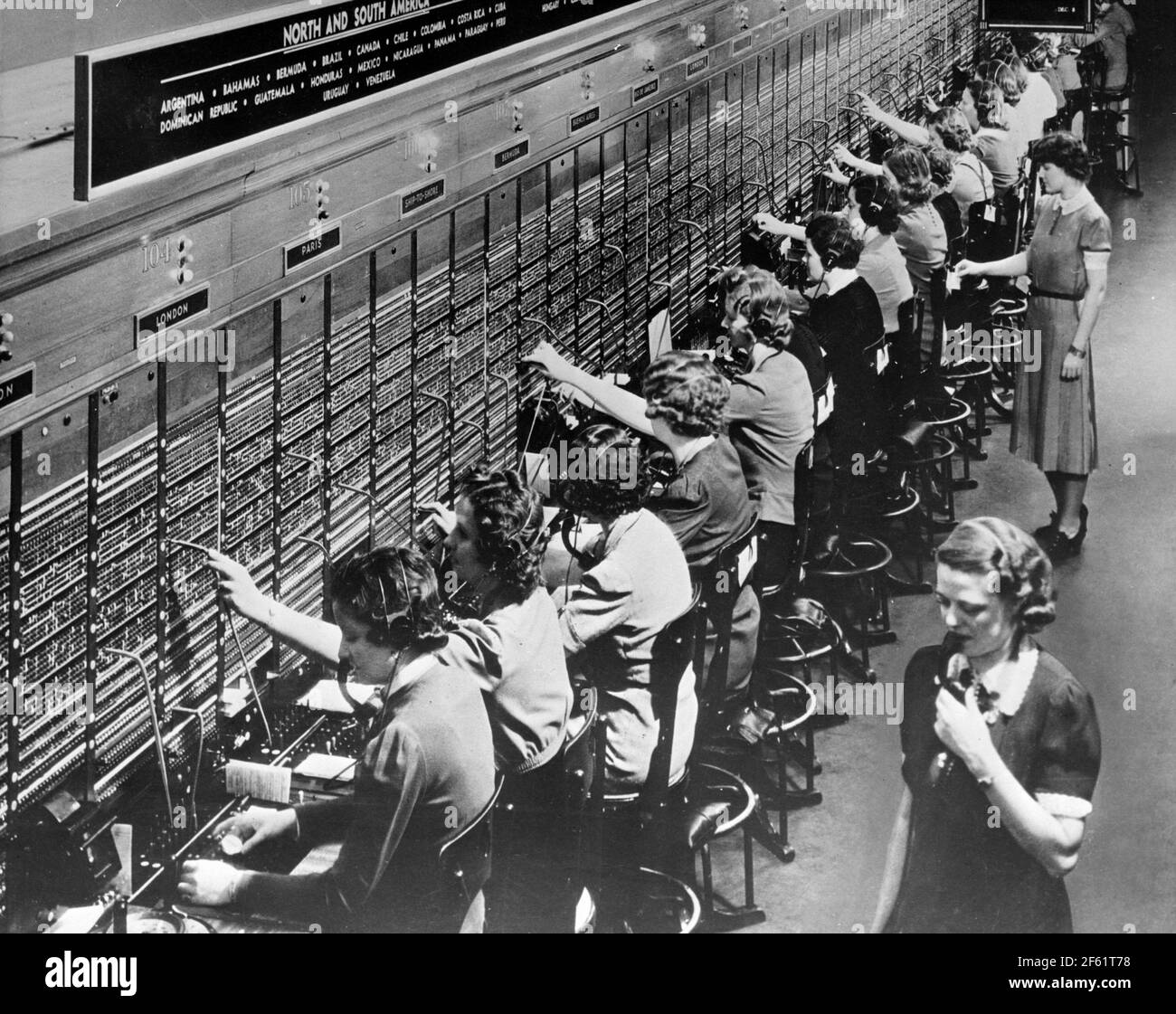 Bell Switchboard Operators, 1943 Stock Photo