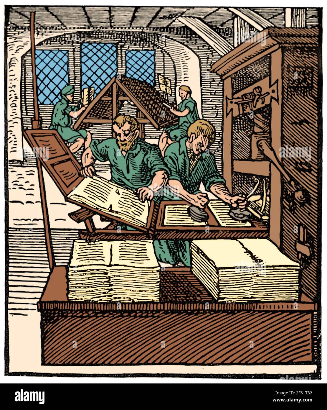 Early modern printing press Cut Out Stock Images & Pictures Alamy