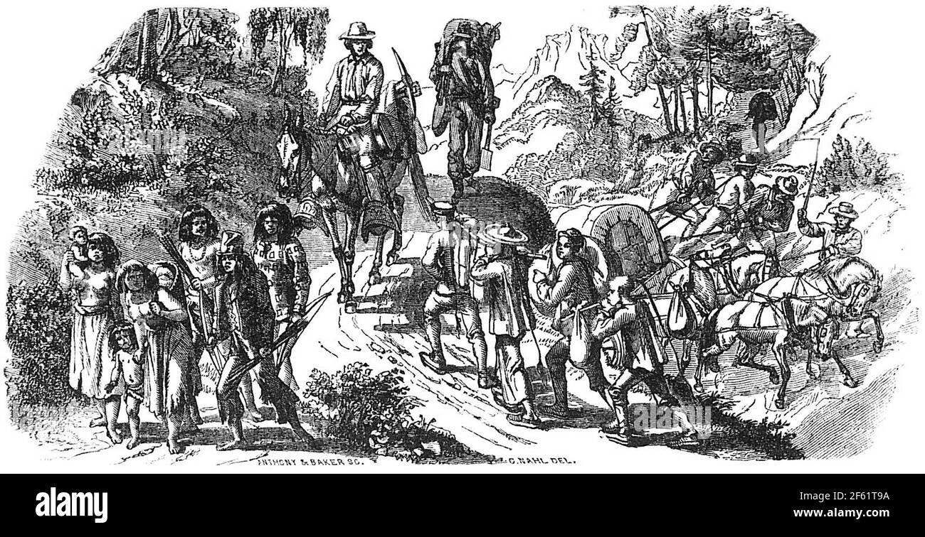 Gold Rush, Native Americans and Chinese Immigrants, c. 1850 Stock Photo