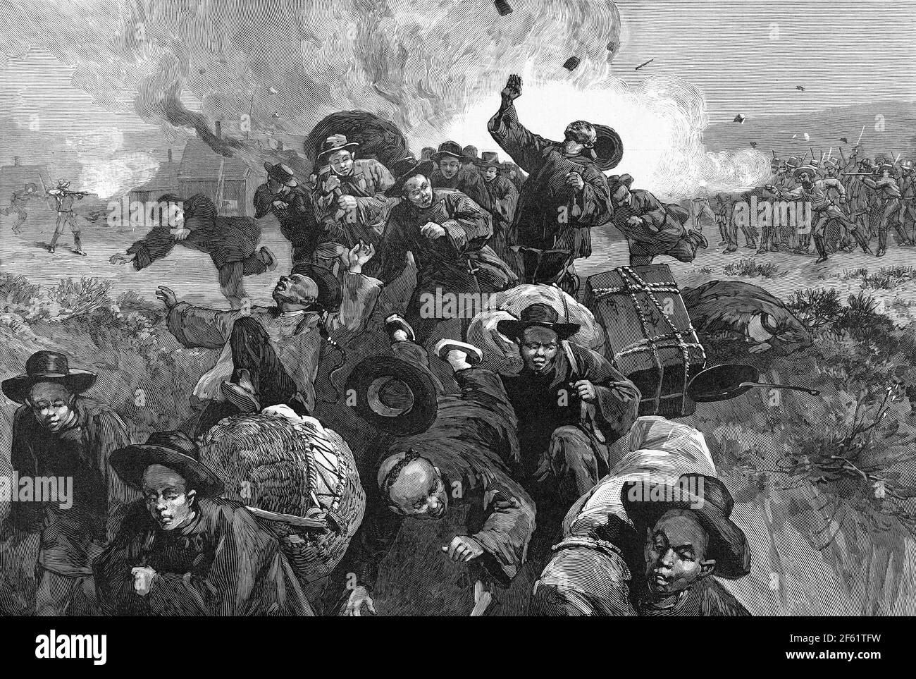 Rock Springs Massacre of Chinese Miners, Wyoming, 1885 Stock Photo - Alamy