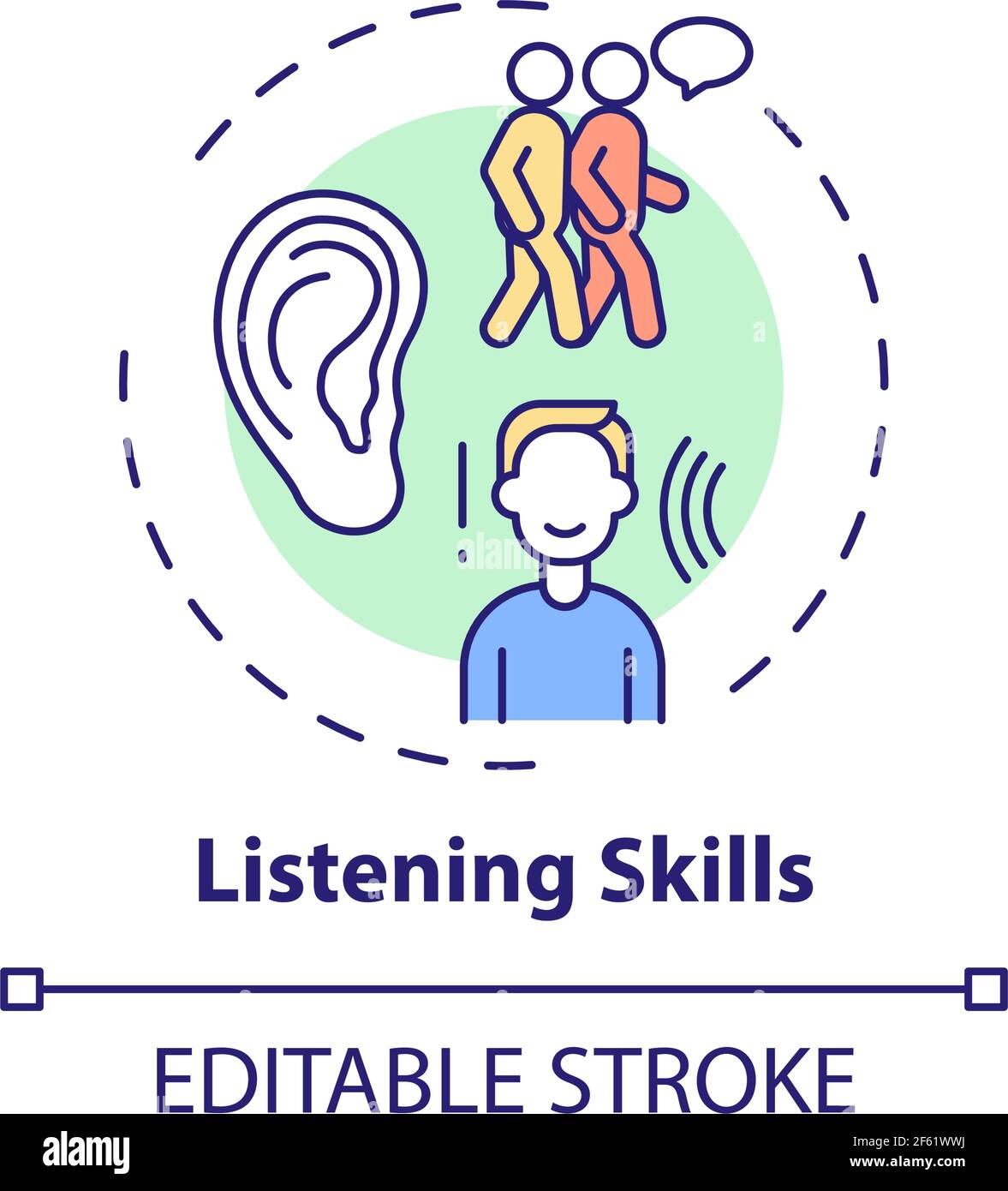 Listening skills concept icon Stock Vector Image & Art - Alamy