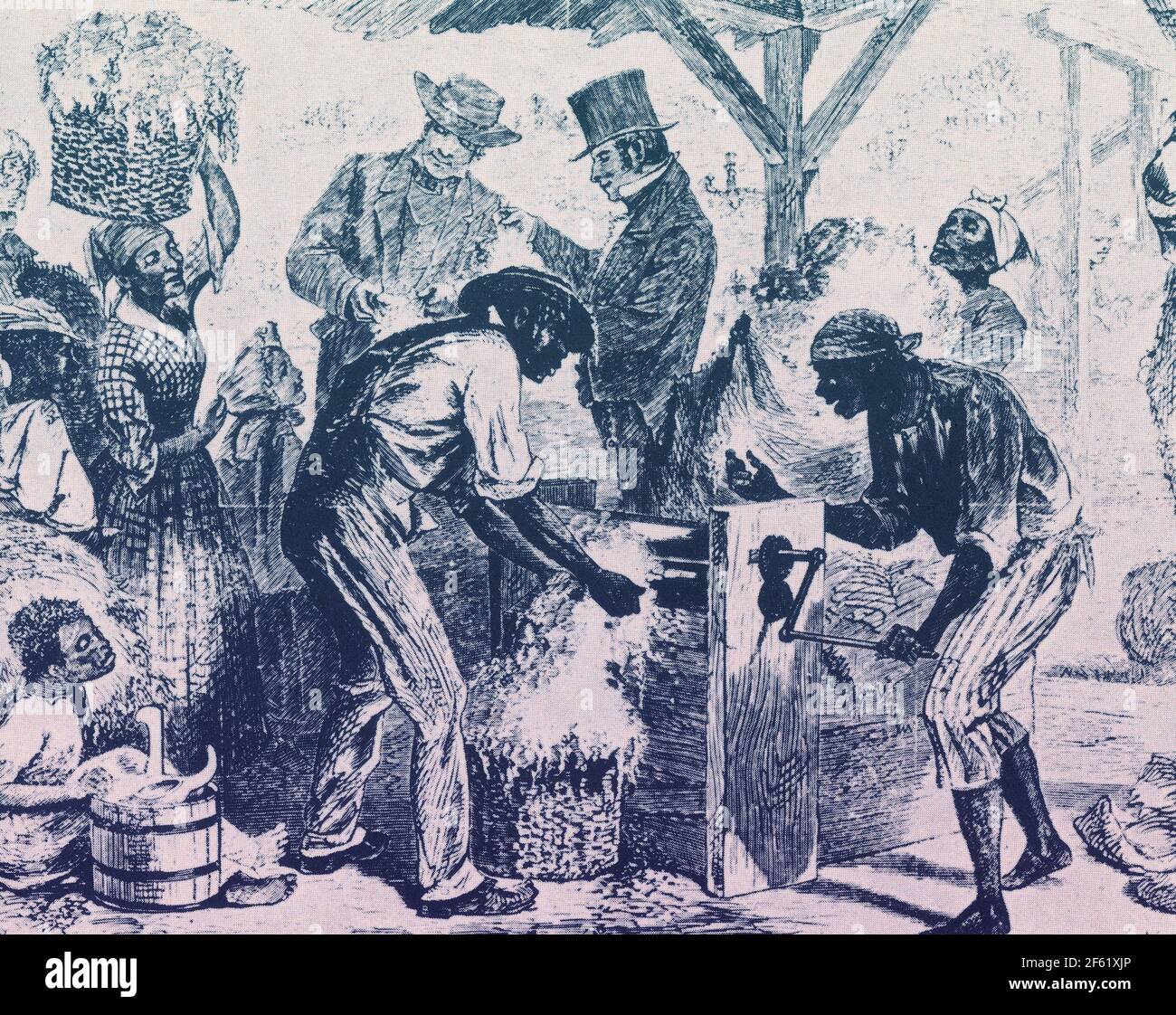 Eli Whitney, Cotton Gin, 1869 Stock Photo
