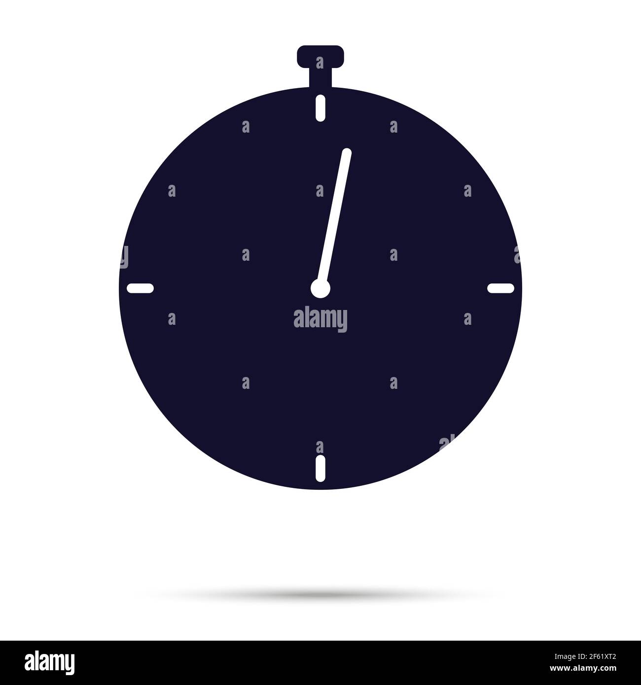 Stopwatch icon. Dark color isolated on white background. Flat style ...