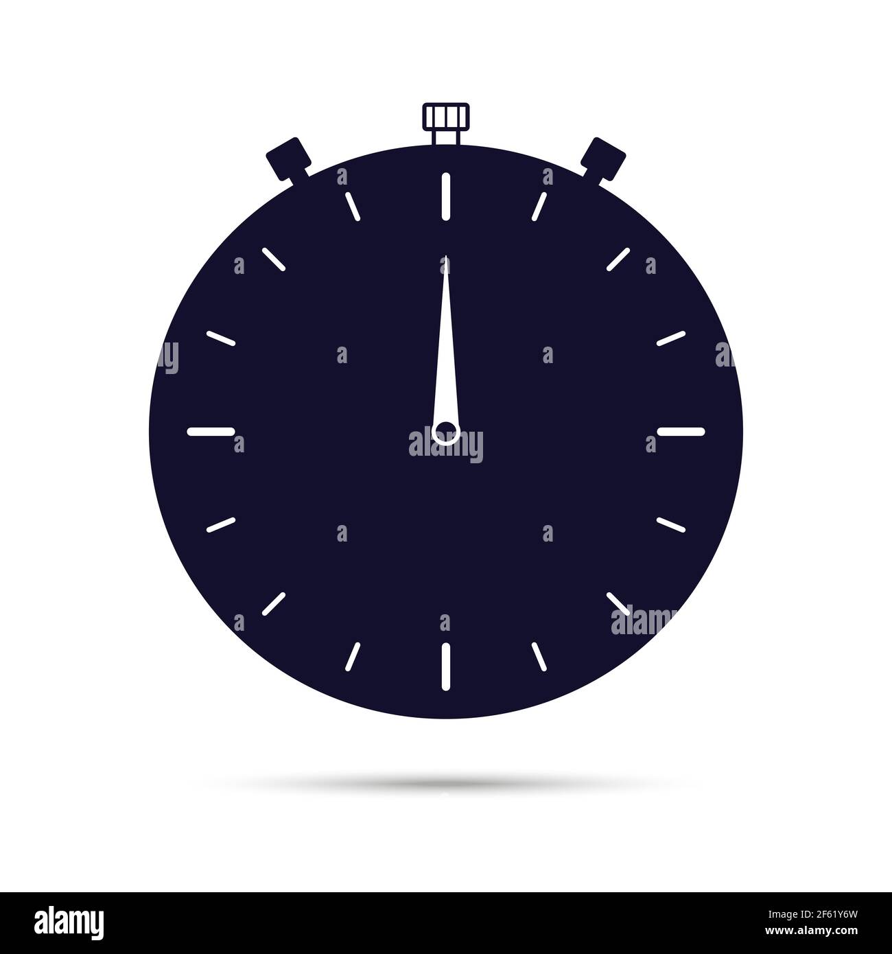 Stopwatch icon. Dark color isolated on white background. Flat style ...