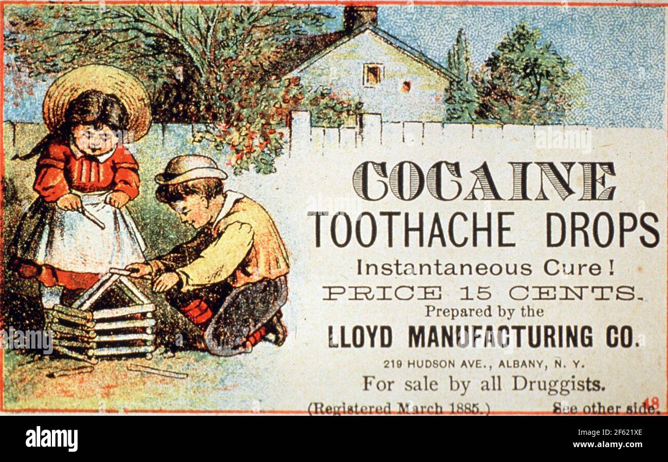 Cocaine Toothache Drops, 1885 Stock Photo