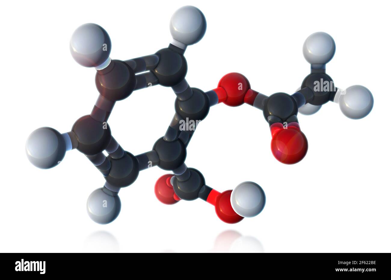 Aspirin, Molecular Model Stock Photo