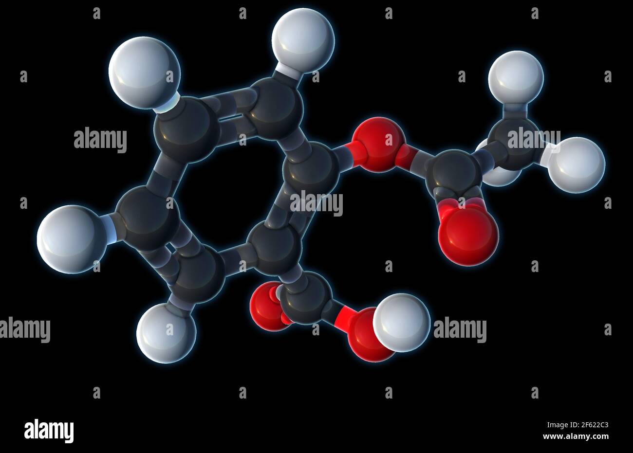 Aspirin, Molecular Model Stock Photo