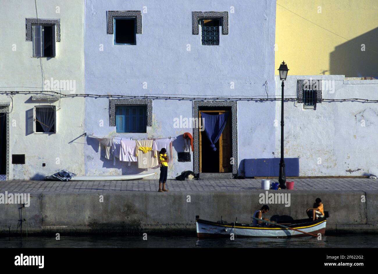 Houses in the canal of Bizerte, Tunisia Stock Photo Alamy