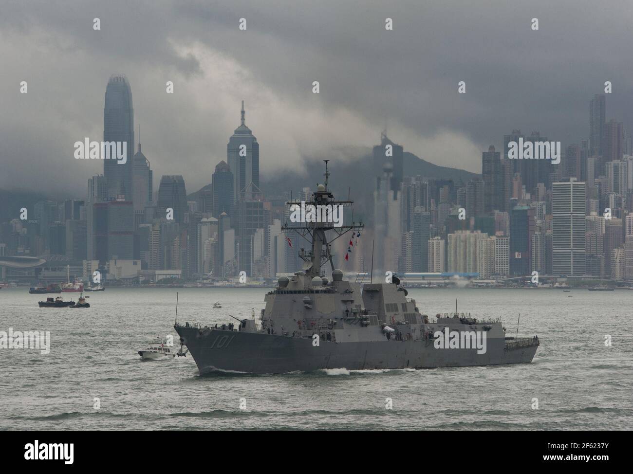 USN Destroyer USS Gridley, Hong Kong, 2011 Stock Photo