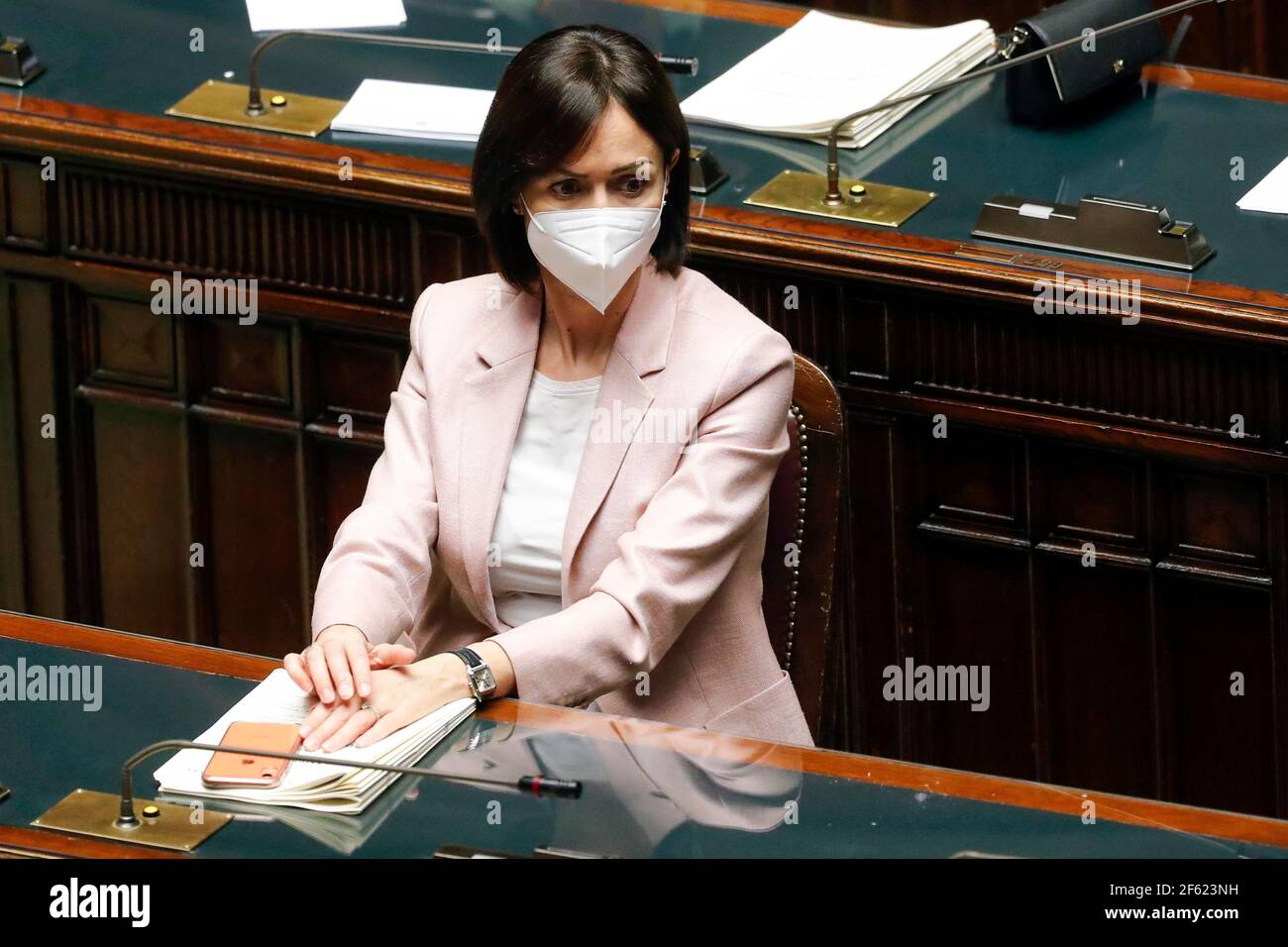 Italy, Rome, March 24, 2021 : Mara Carfagna, Minister for the South, attends the Chambre session on question time.   Photo Remo Casilli/Sintesi/Alamy Stock Photo
