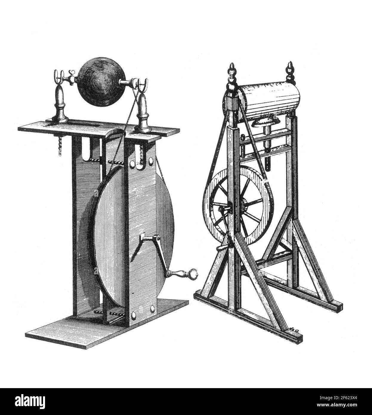 Franklin's Electrostatic Machine, 18th Century Stock Photo