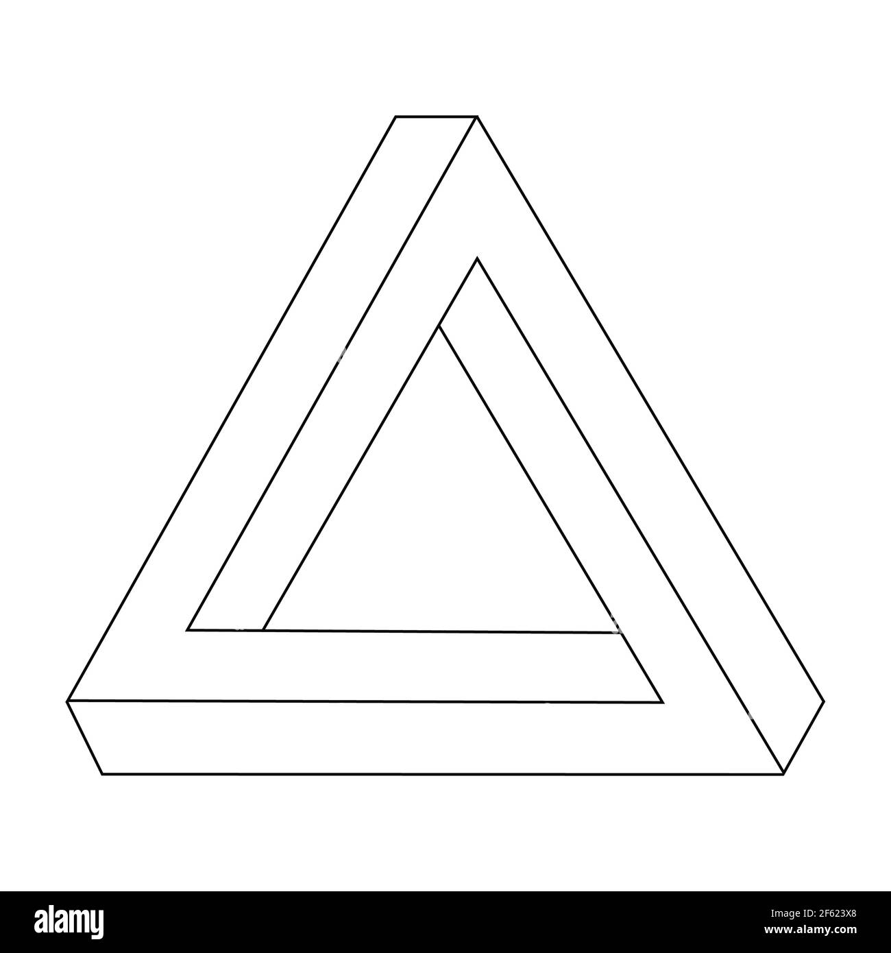 Optical Illusion, Penrose Triangle, Illustration Stock Photo