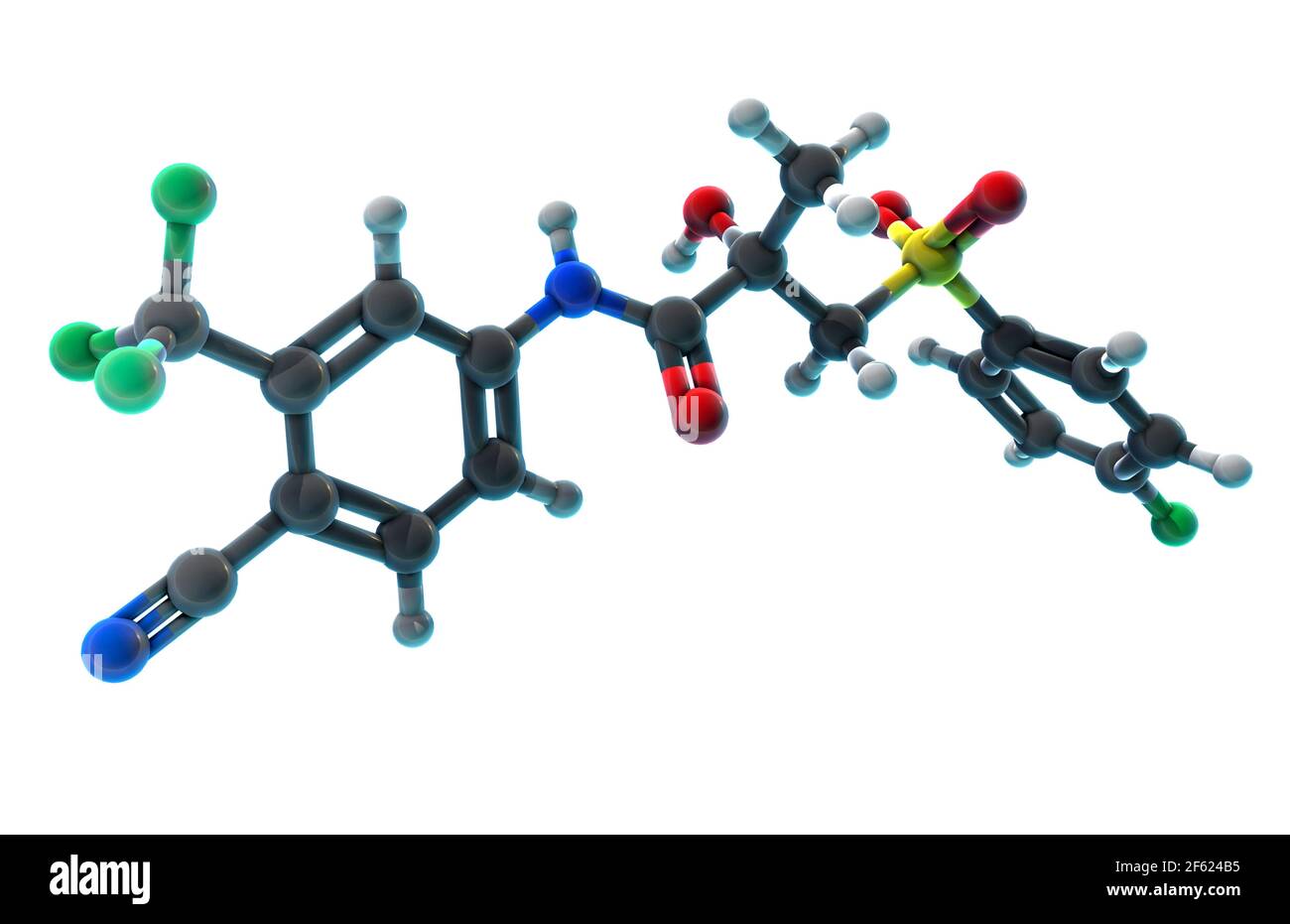 Bicalutamide, Molecular Model Stock Photo
