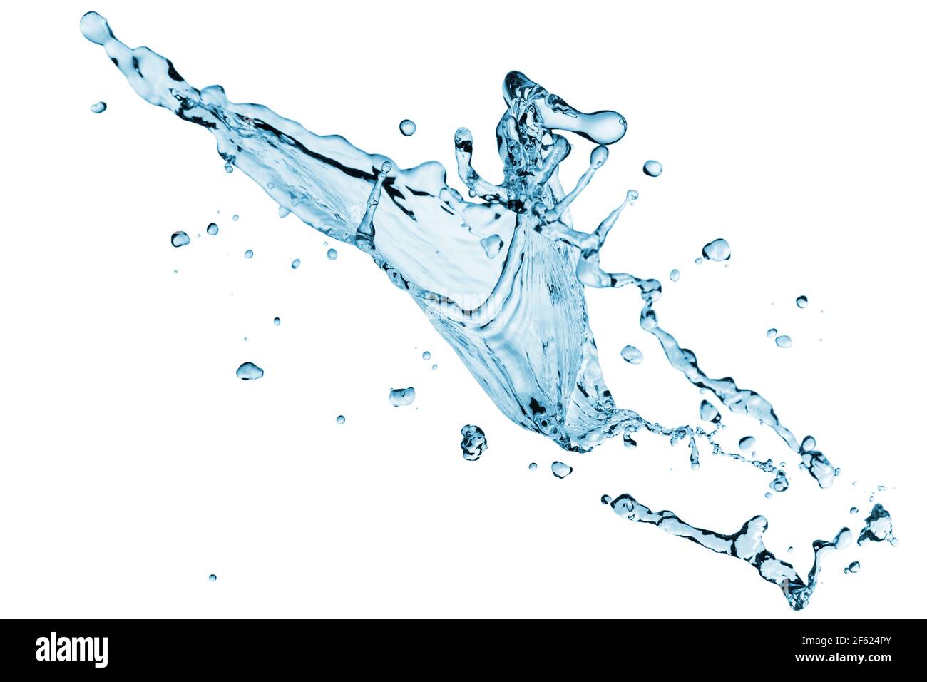 Clear water splash with drops. Isolated on a white Stock Photo - Alamy