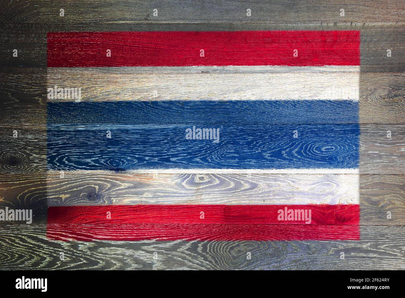 Thailand flag on rustic old wood surface background Stock Photo - Alamy