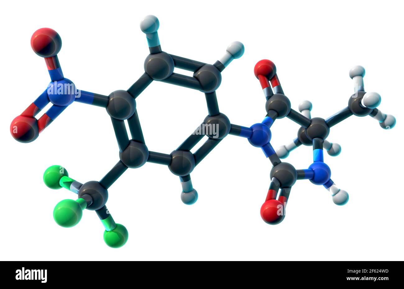 Nilutamide, Molecular Model Stock Photo