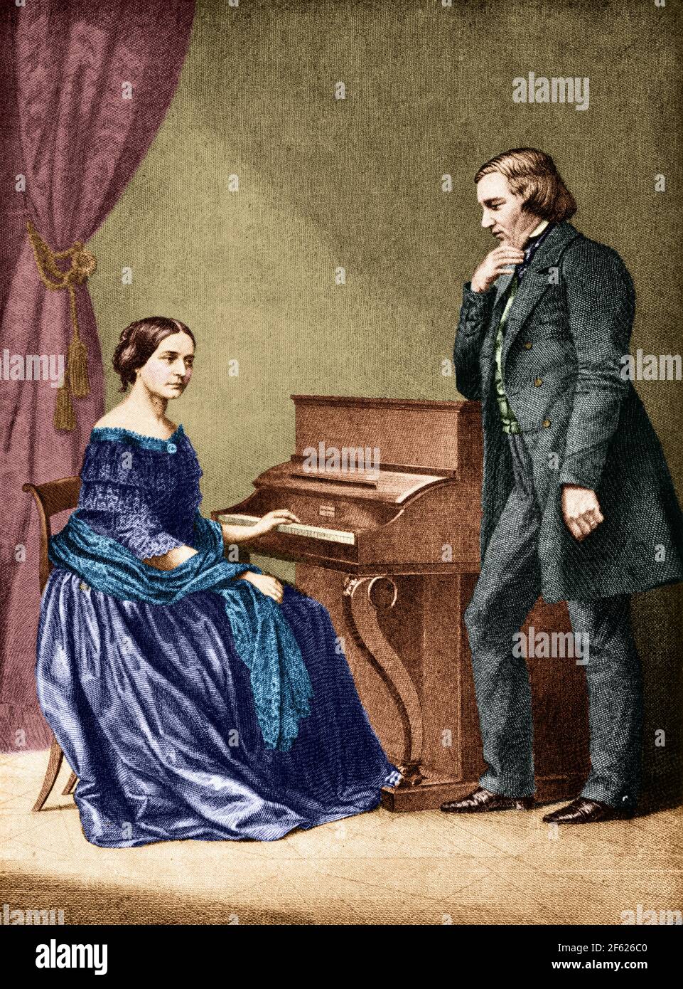 Clara and Robert Schumann, German Composers Stock Photo