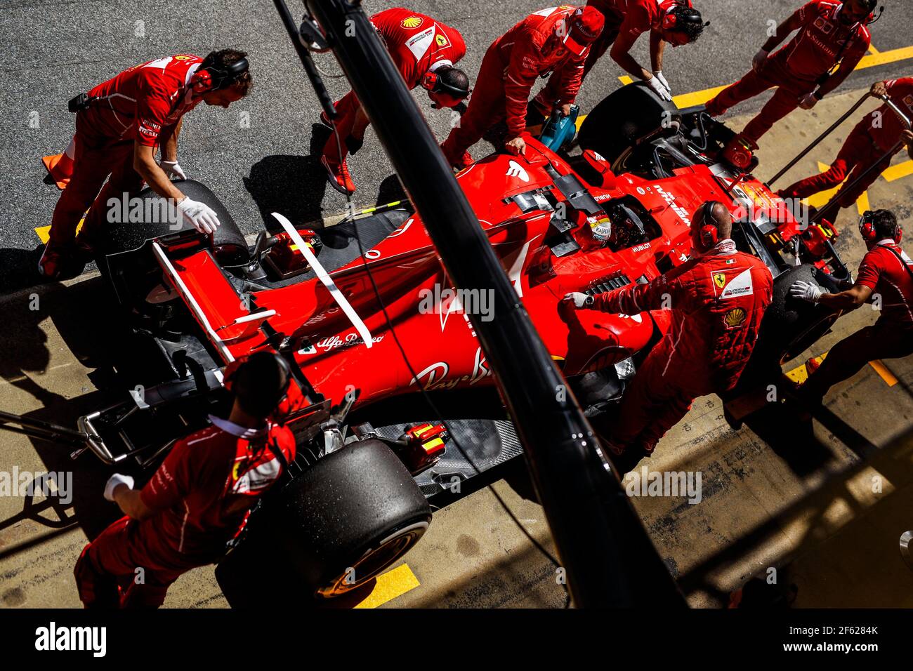 VETTEL Sebastian (ger) Ferrari SF70-H team scuderia Ferrari, ambiance pitlane during 2017 Formula 1 FIA world championship, Spain Grand Prix, at Barcelona Catalunya from May 11 to 14 - Photo Florent Gooden / DPPI Stock Photo