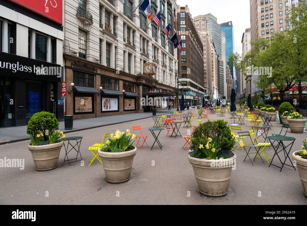 Empty Streets Of Manhattan, Covid-19 Pandemic Stock Photo