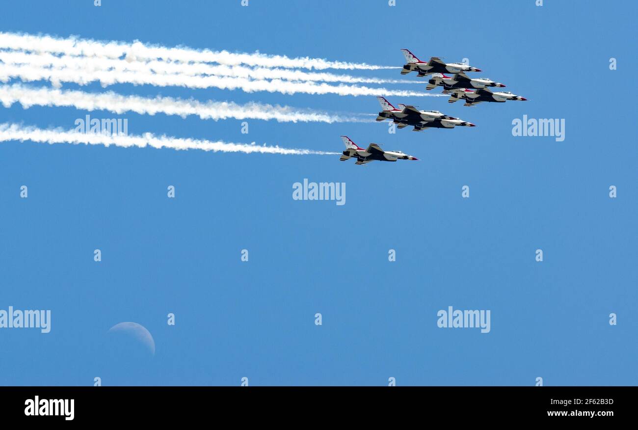 Blue Angels and Thunderbirds Flyover Stock Photo