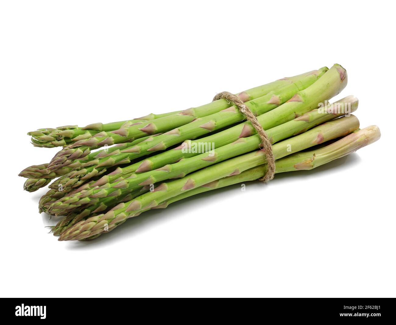 bunch of green asparagus isolated on white background Stock Photo
