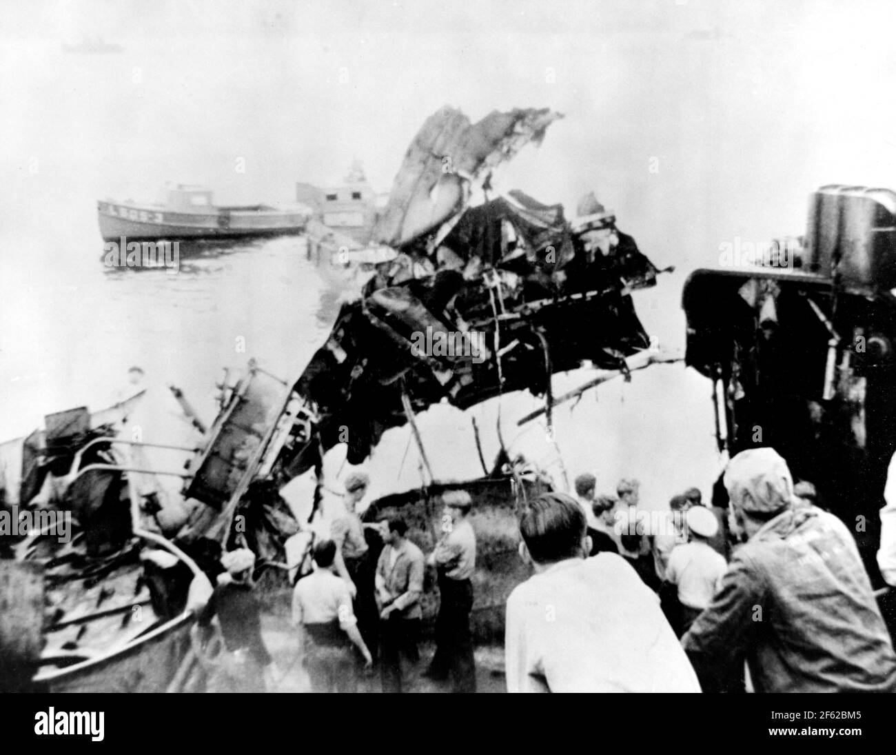 WWII, Wreckage of Kamikaze Plane, 1945 Stock Photo