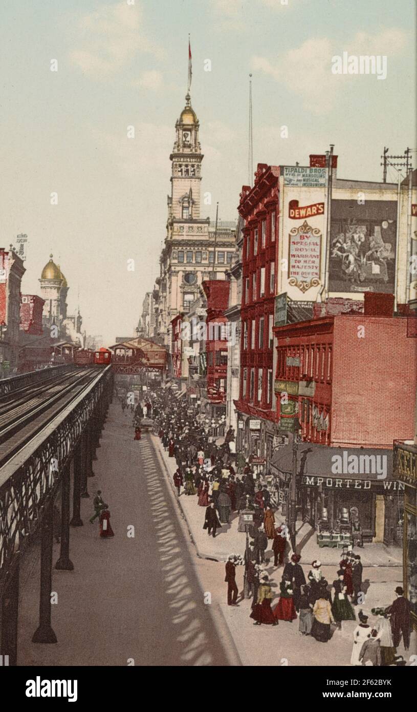 Sixth Avenue El, New York, c. 1901 Stock Photo