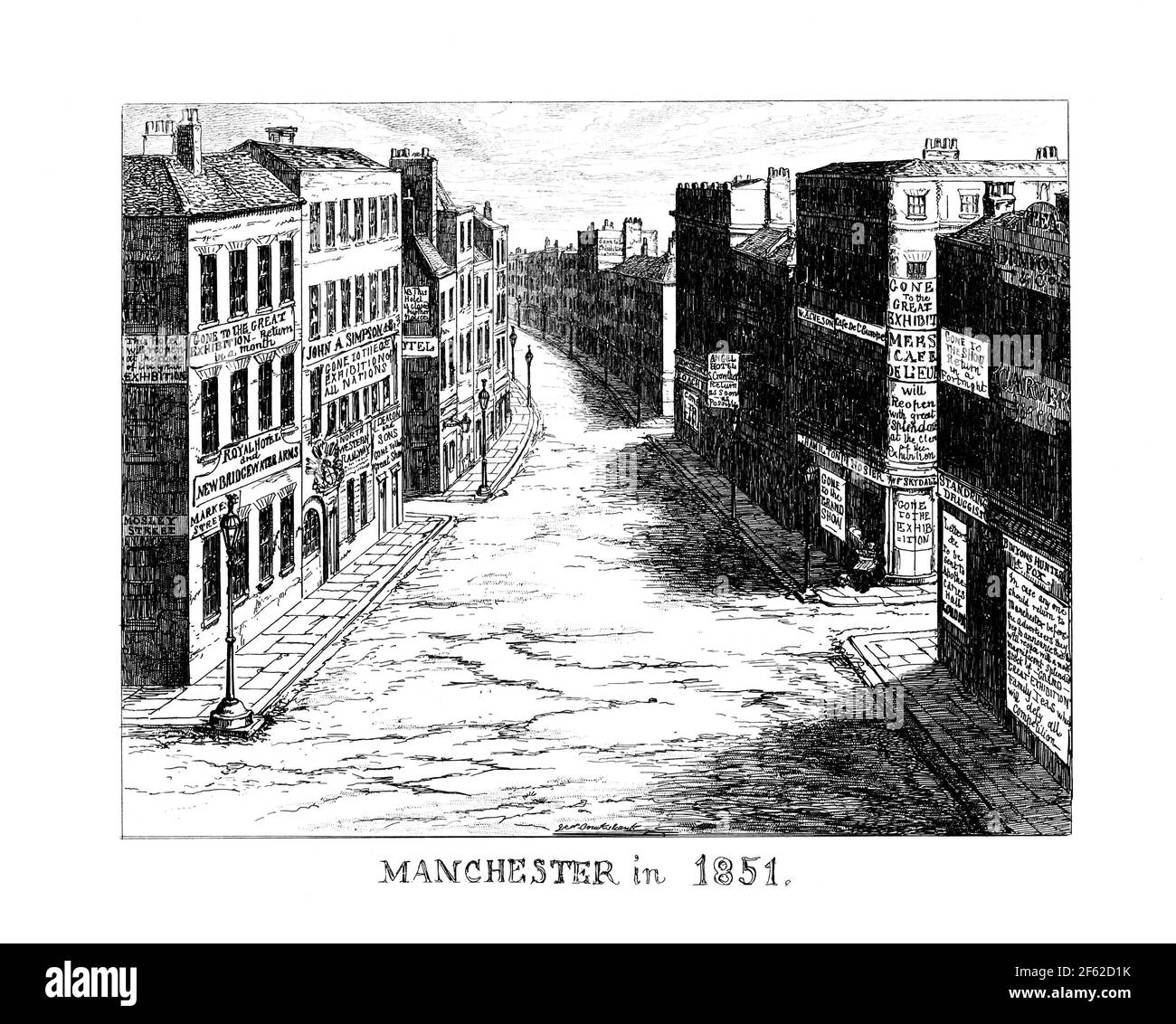 Manchester in 1851 Stock Photo
