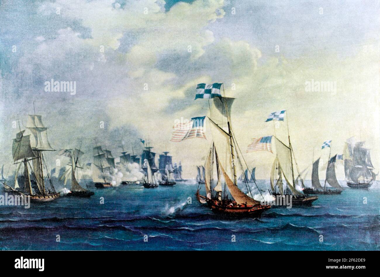 War of 1812, Battle of Lake Erie, 1813 Stock Photo