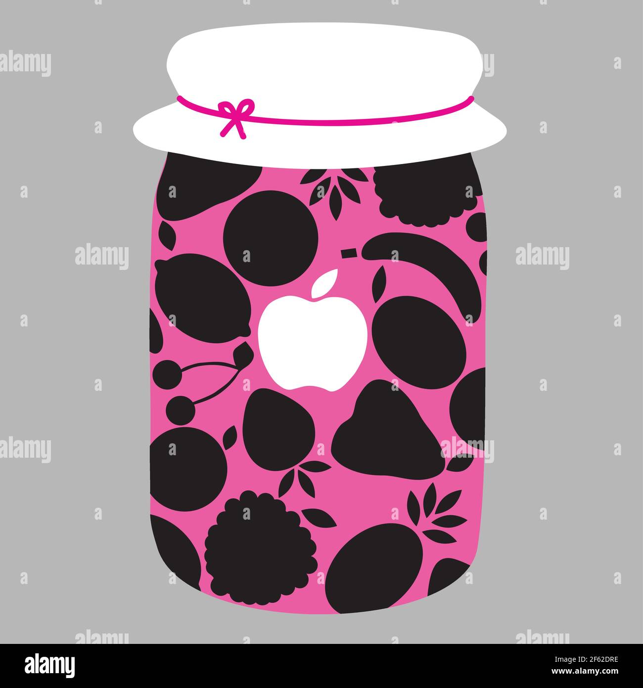 Mixed Fruit Jam Vector Traditional Illustration Stock Vector Image