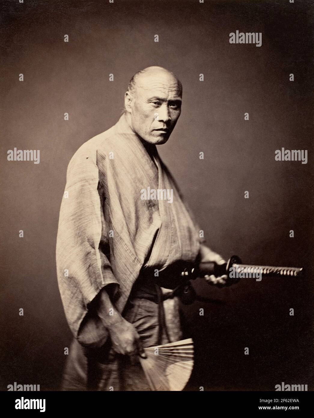 Portrait of a Samurai Stock Photo