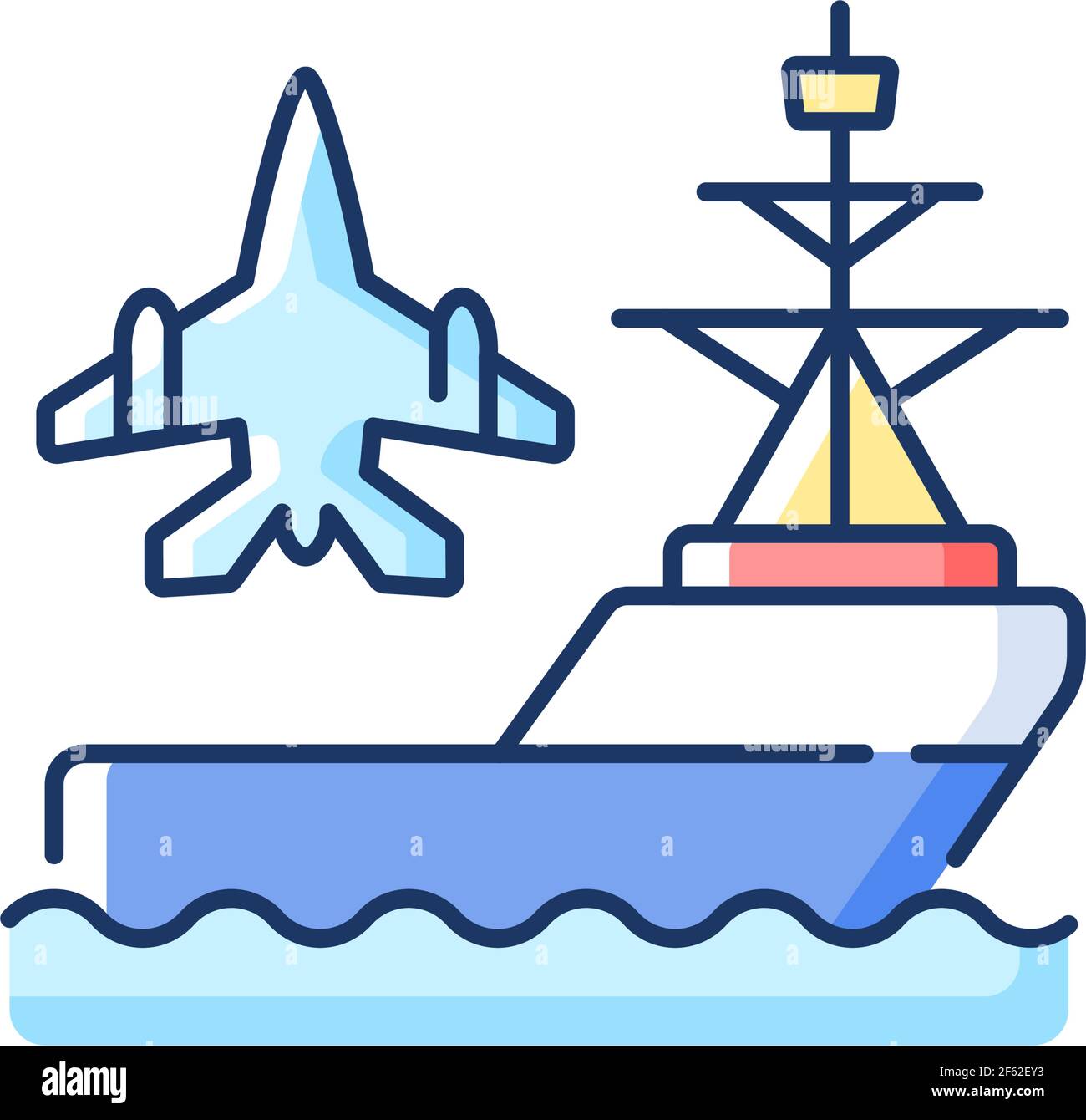 Aircraft carrier RGB color icon Stock Vector