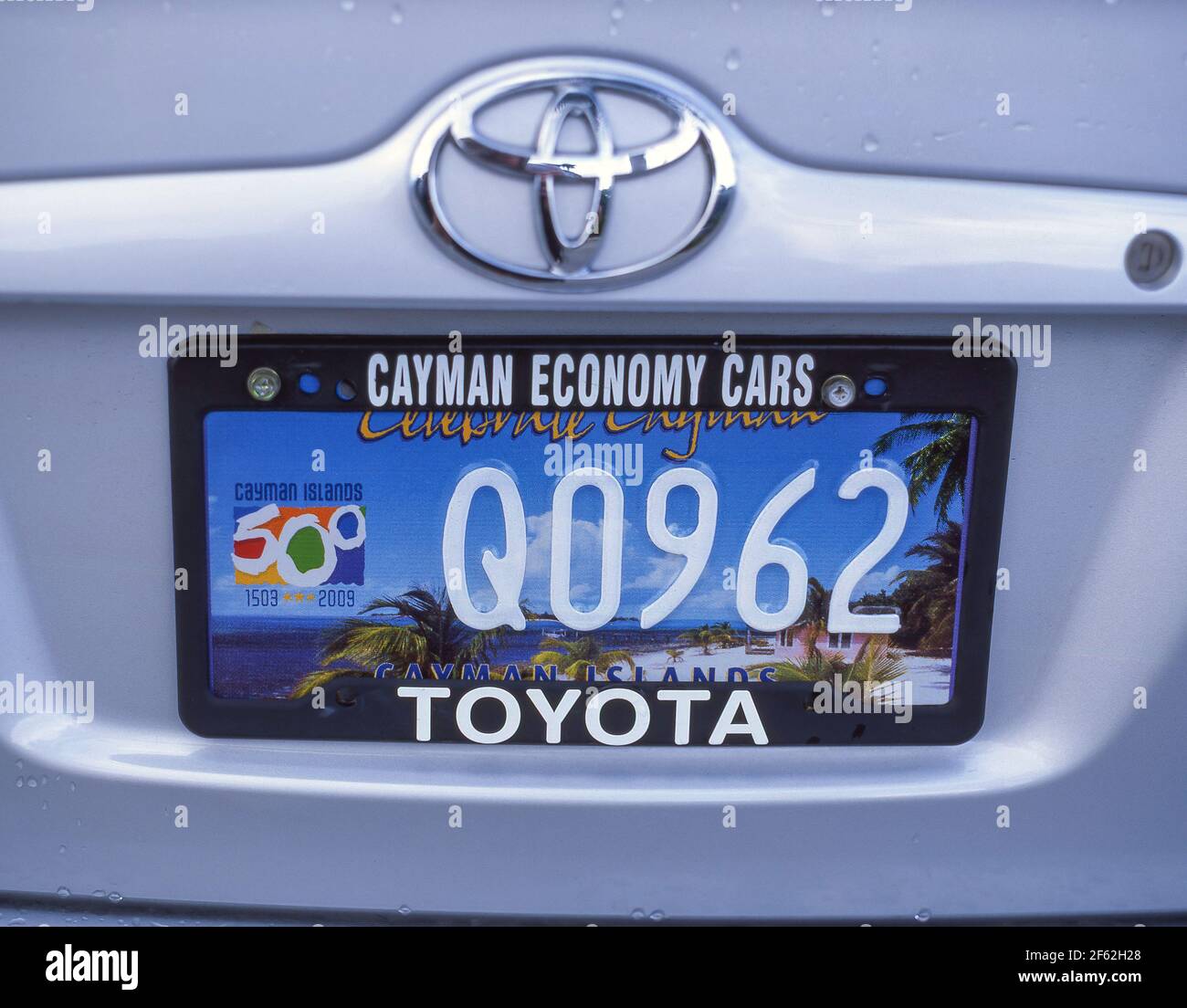 Cayman Island car number plate, George Town, Grand Cayman, Cayman Islands, Greater Antilles, Caribbean Stock Photo