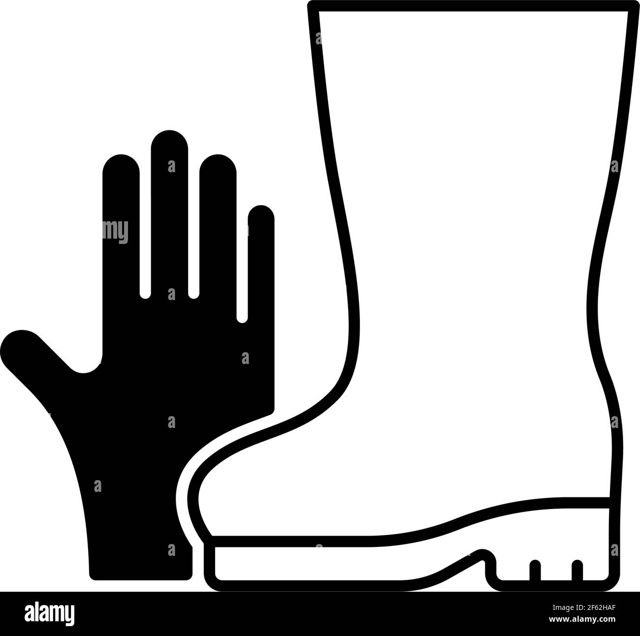 Gardening gloves and boots black linear icon Stock Vector Image & Art ...